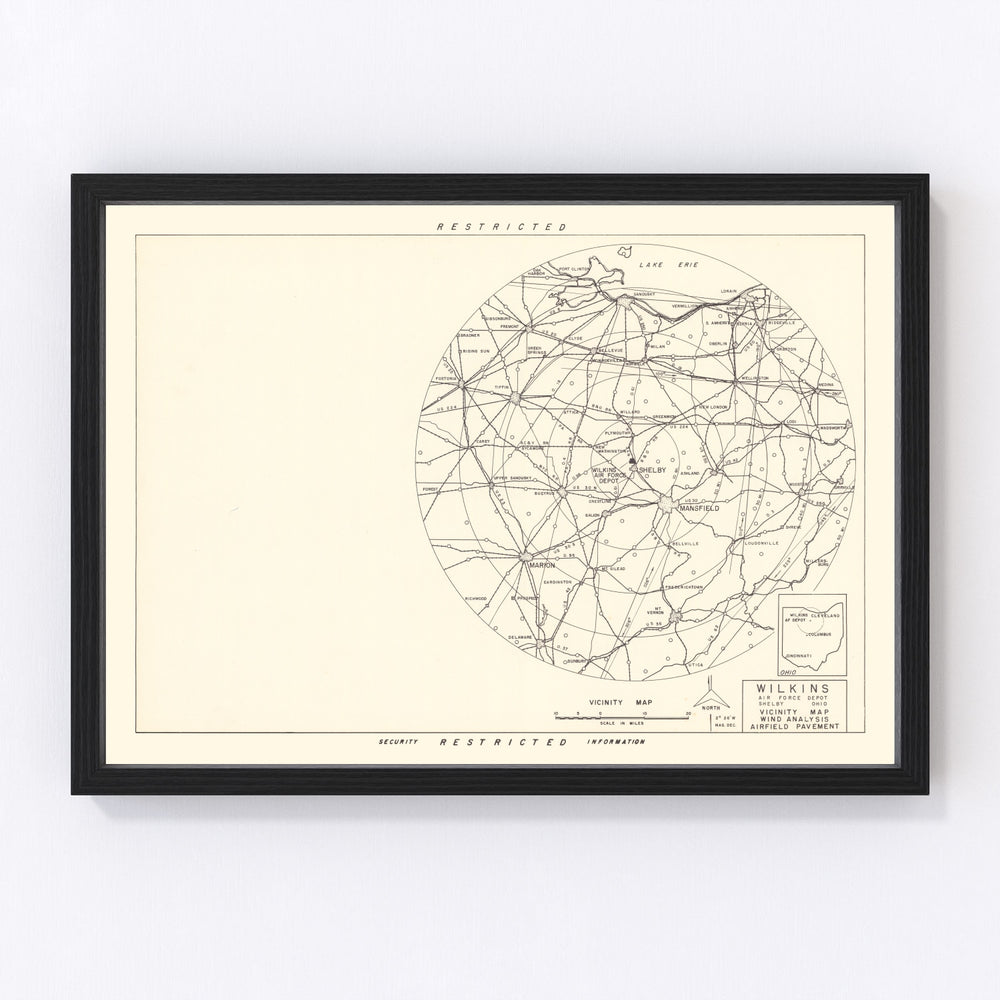 Wilkins Air Force Depot Vicinity Vintage Map 1952