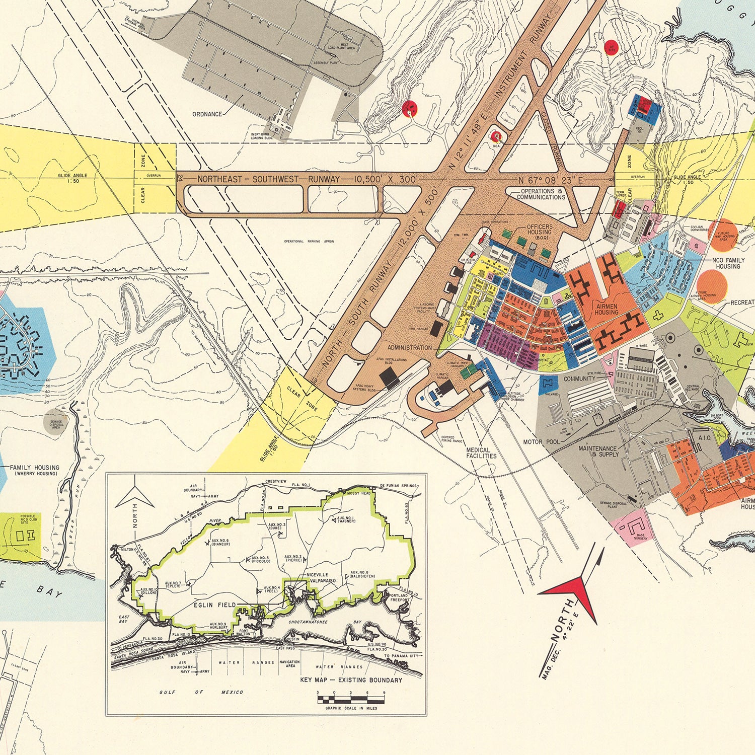 Restored historic details from the 1952 airfield map of Valparaiso, Florida