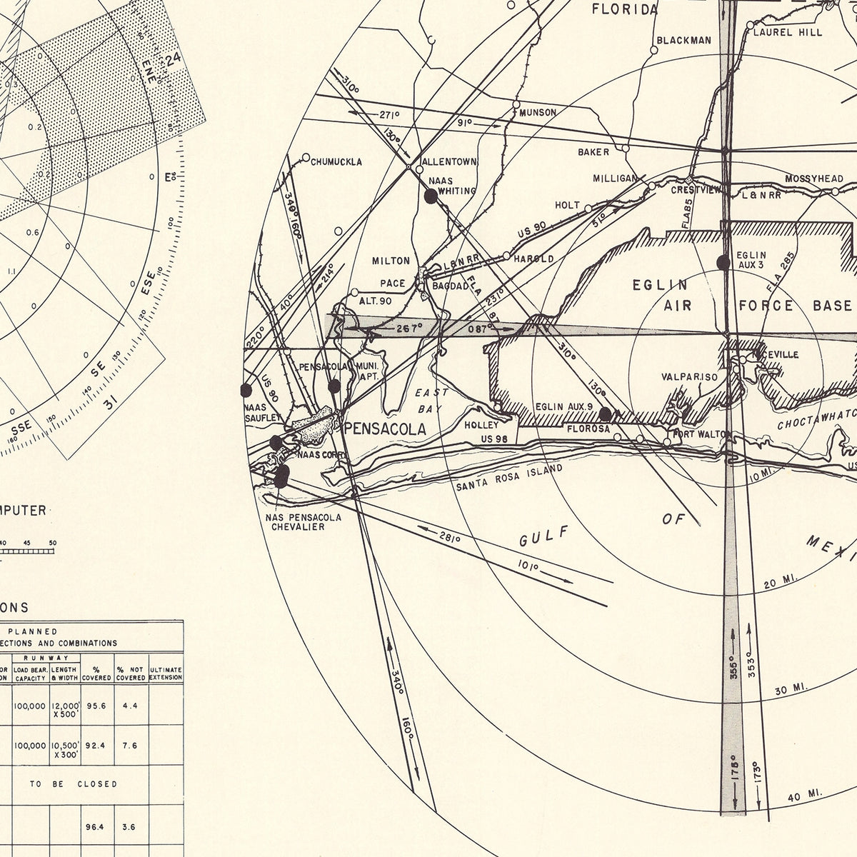 Restored historic details from the 1952 airfield map of Valparaiso, Florida