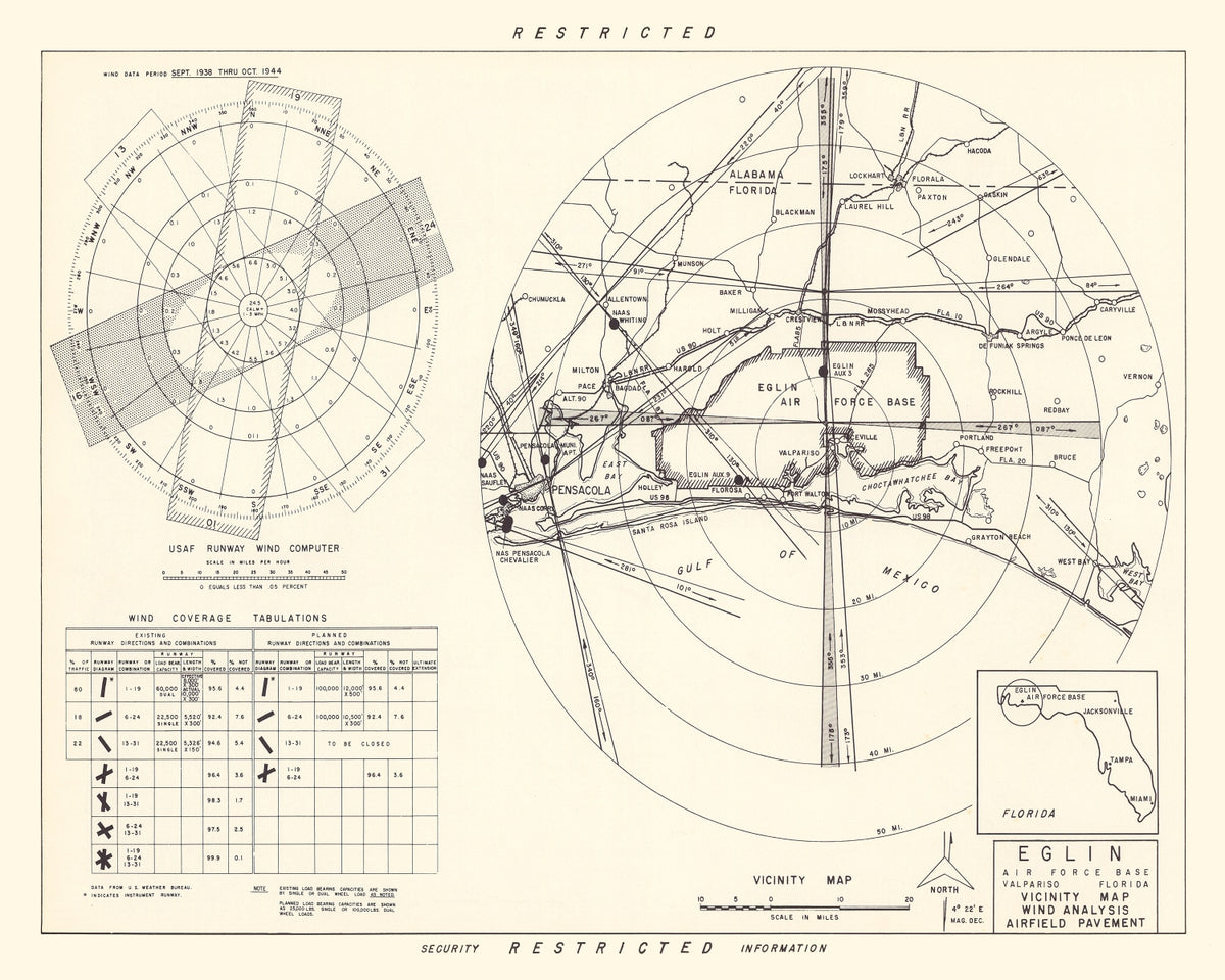 Preview of Vintage Map of the Eglin Air Force Base Vicinity, 1952