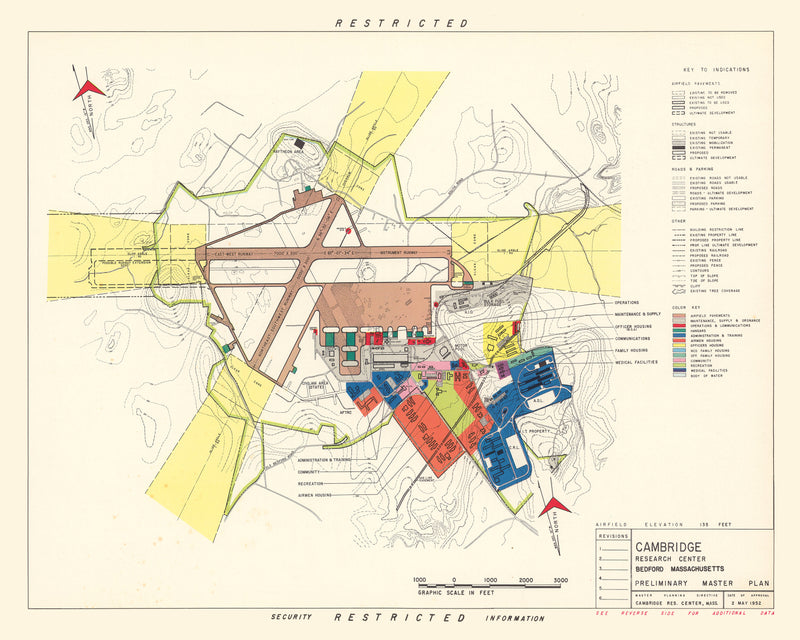 Size comparison using Vintage Map of Cambridge Research Center, 1952
