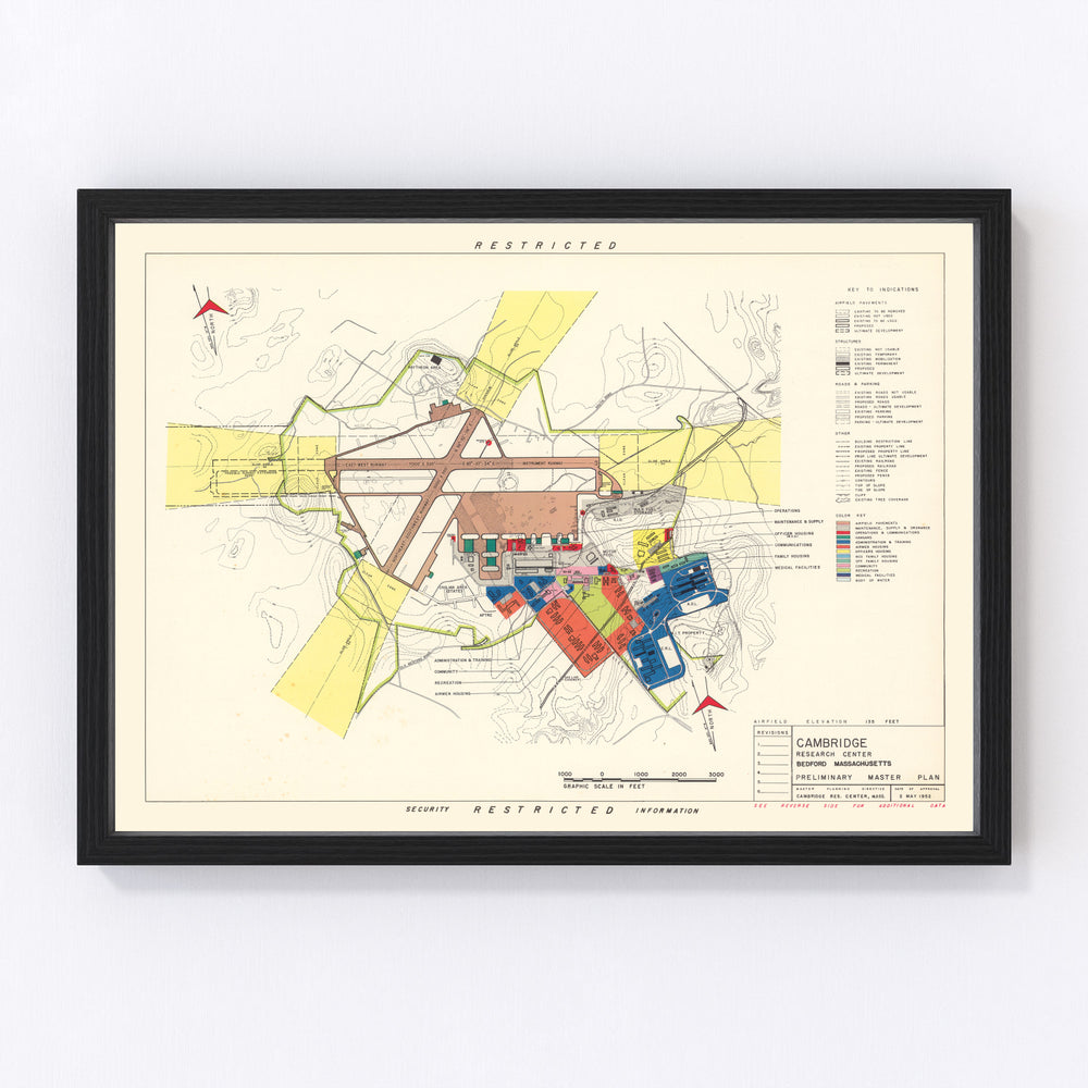 Cambridge Research Center Vintage Map 1952