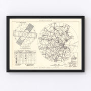Cambridge Research Center Vicinity Vintage Map 1952