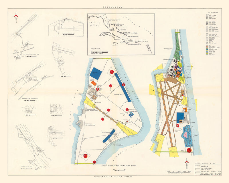 Size comparison using Vintage Map of Patrick Air Force Base, 1952