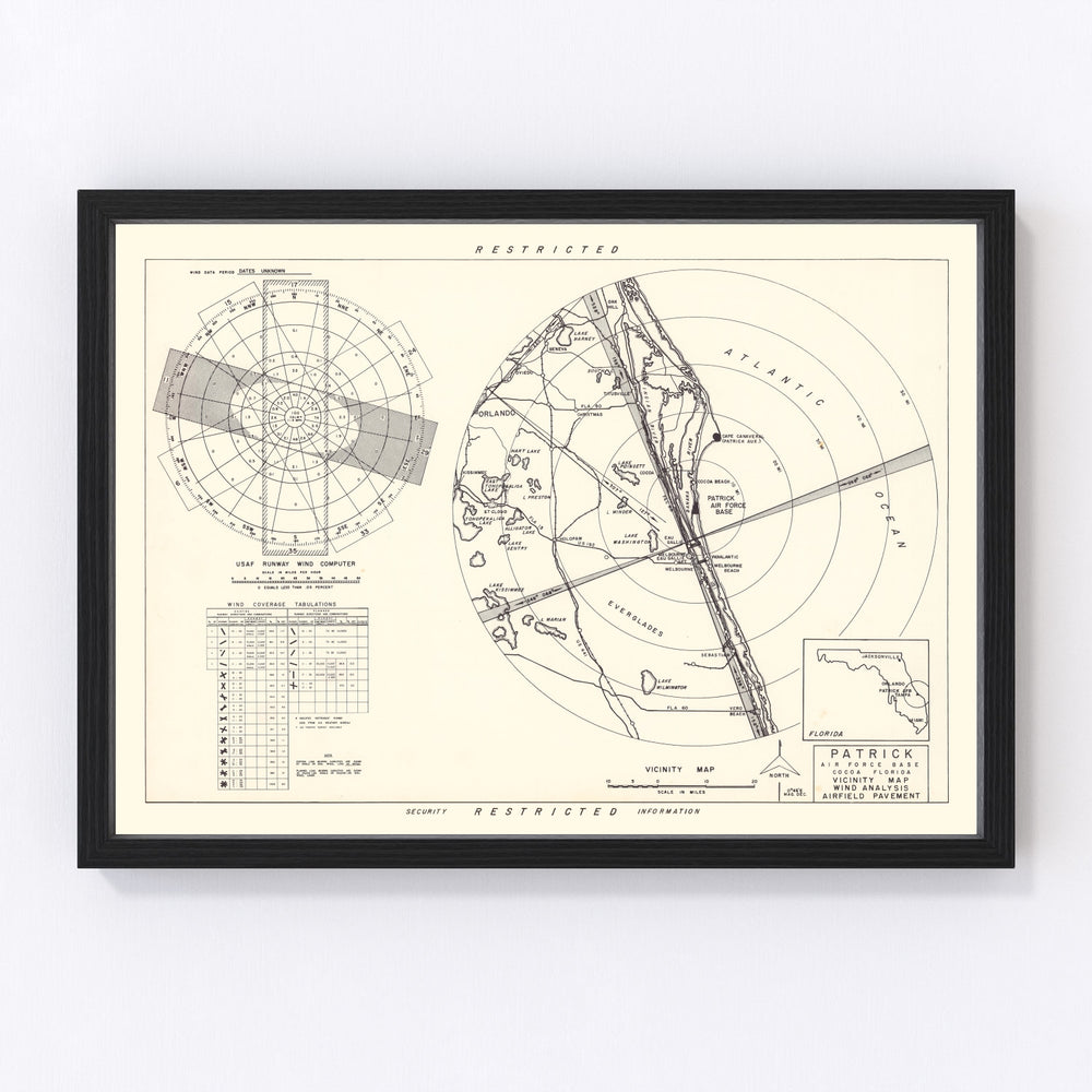 Patrick Air Force Base Vicinity Vintage Map 1952