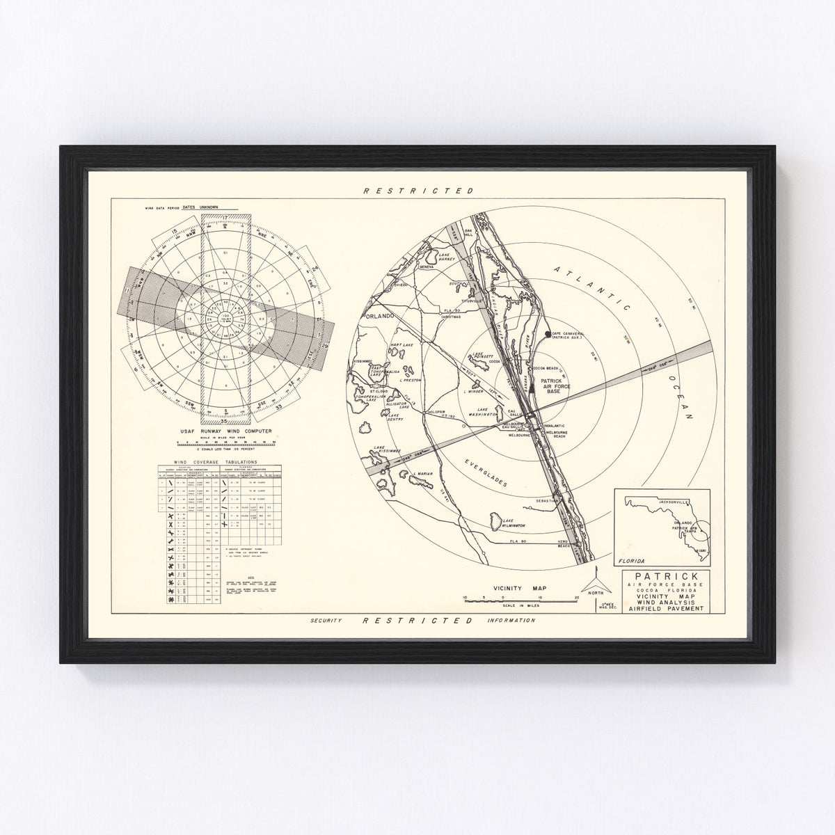 Patrick Air Force Base Vicinity Vintage Map 1952
