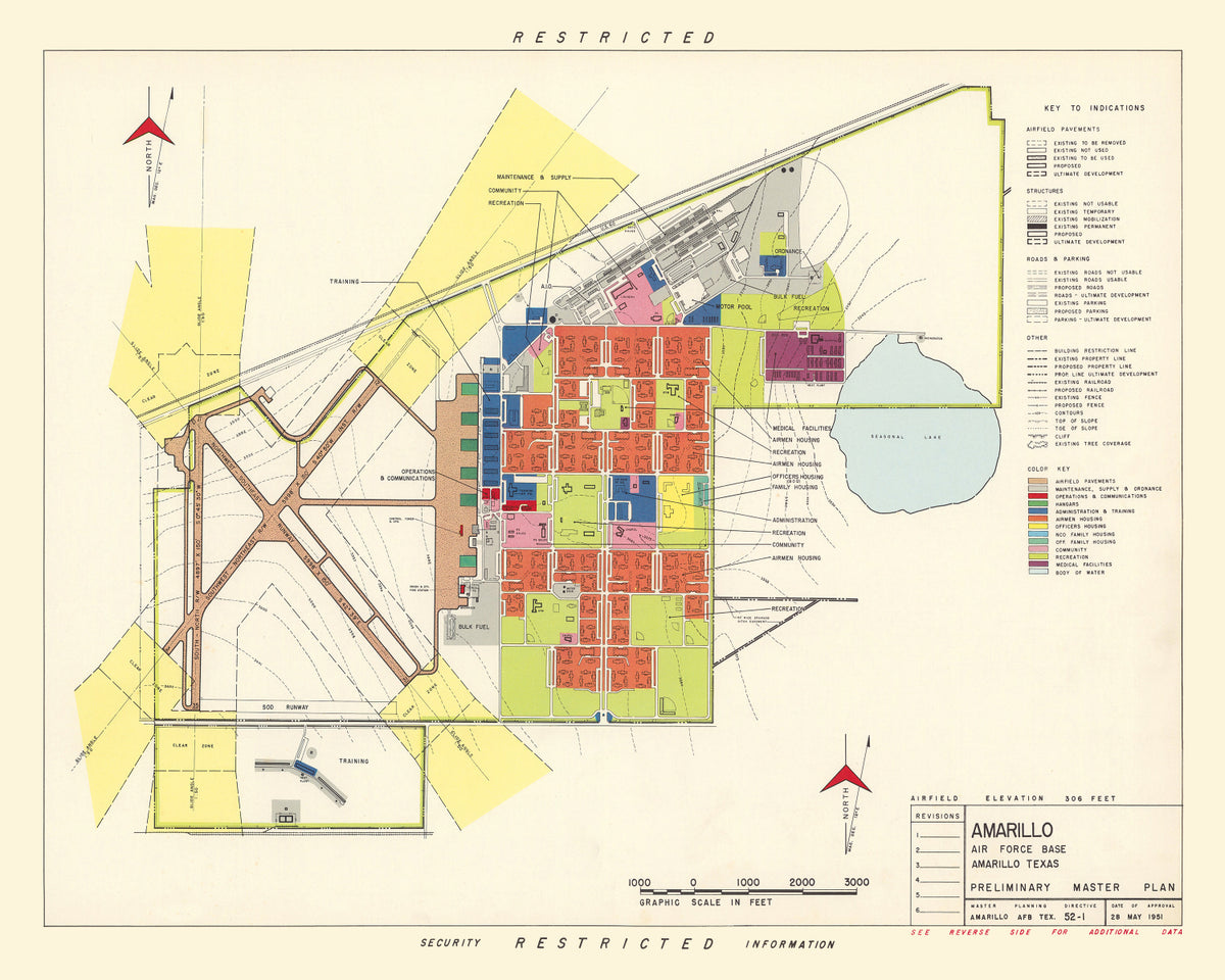 Preview of Vintage Map of Amarillo Air Force Base, 1952