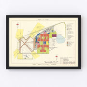 Amarillo Air Force Base Vintage Map 1952