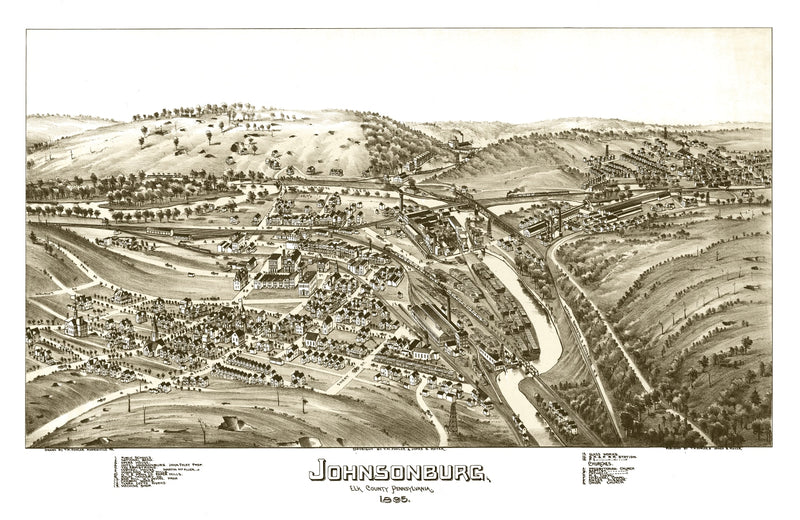 Size comparison using Vintage Map of Johnsonburg, Pennsylvania 1895
