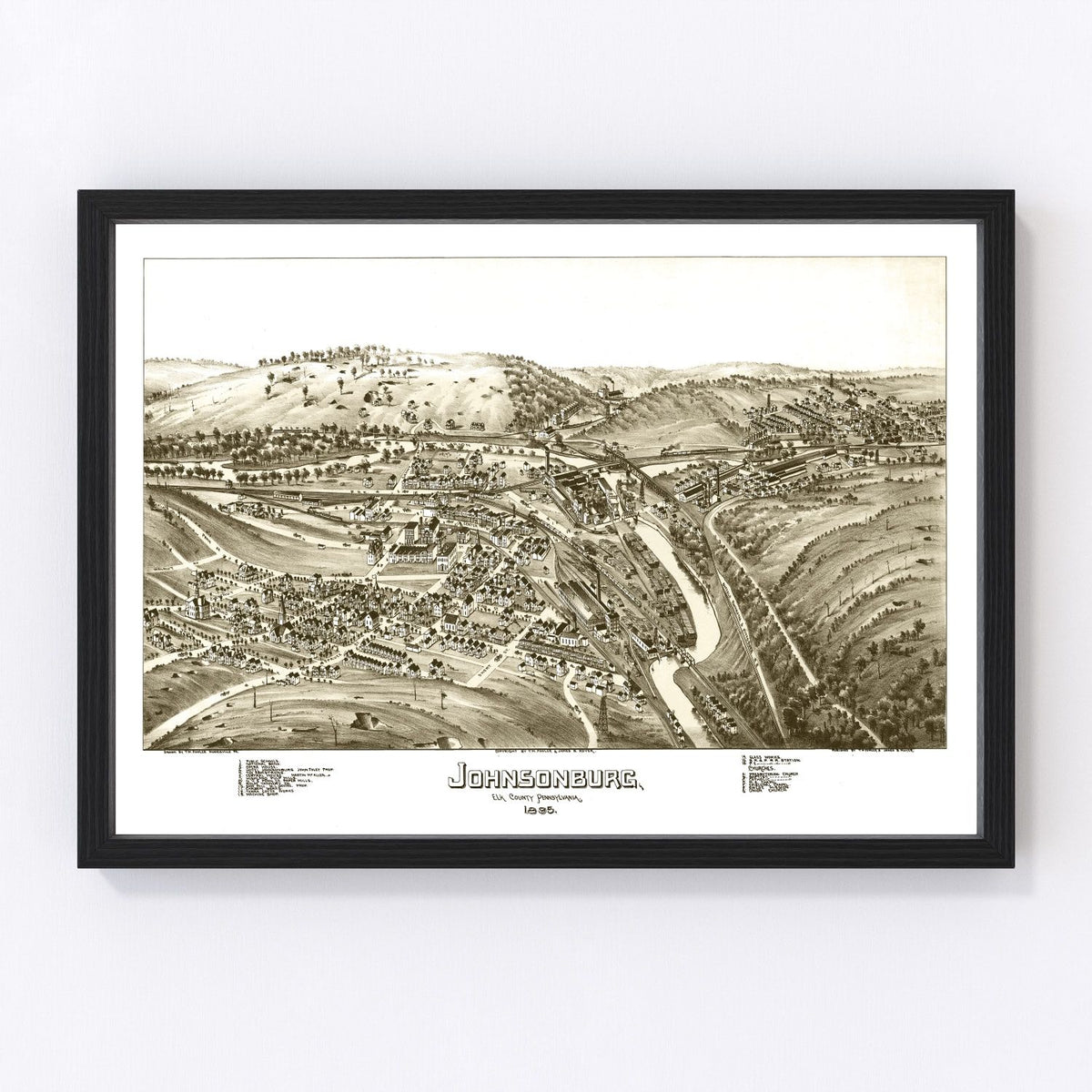 Johnsonburg Vintage Map 1895