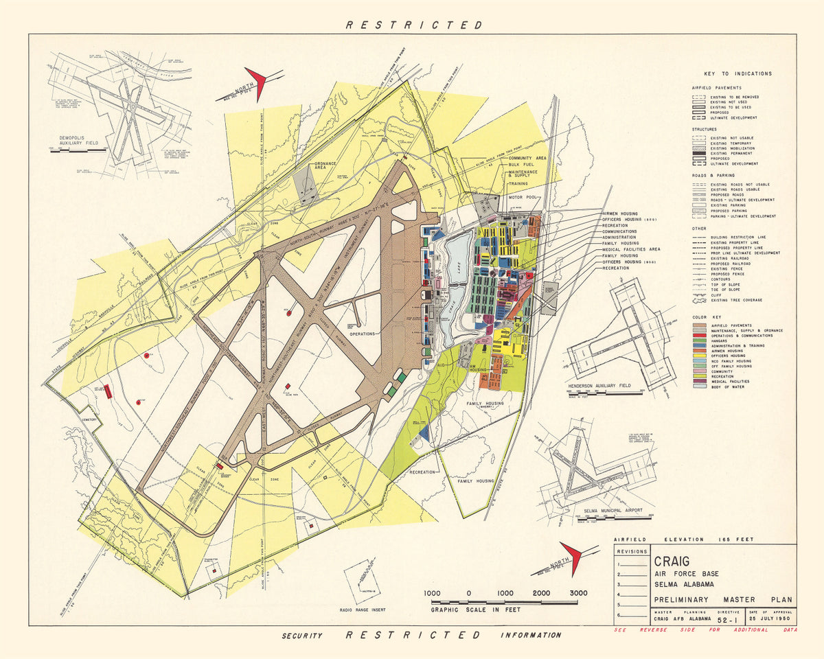 Preview of Vintage Map of Craig Air Force Base, 1950