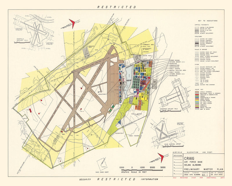 Size comparison using Vintage Map of Craig Air Force Base, 1950