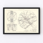 Ellington Air Force Base Vicinity Vintage Map 1953