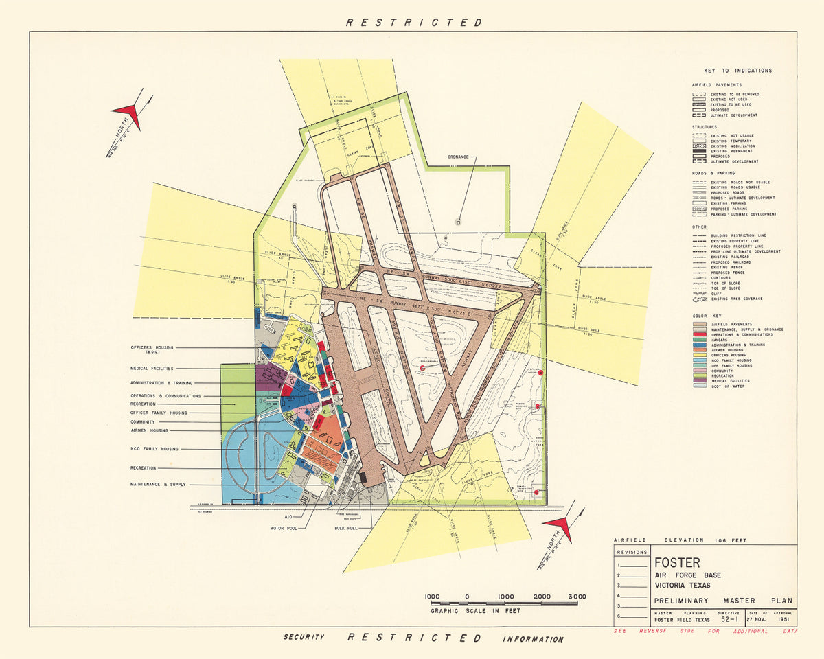 Preview of Vintage Map of Foster Air Force Base, 1951
