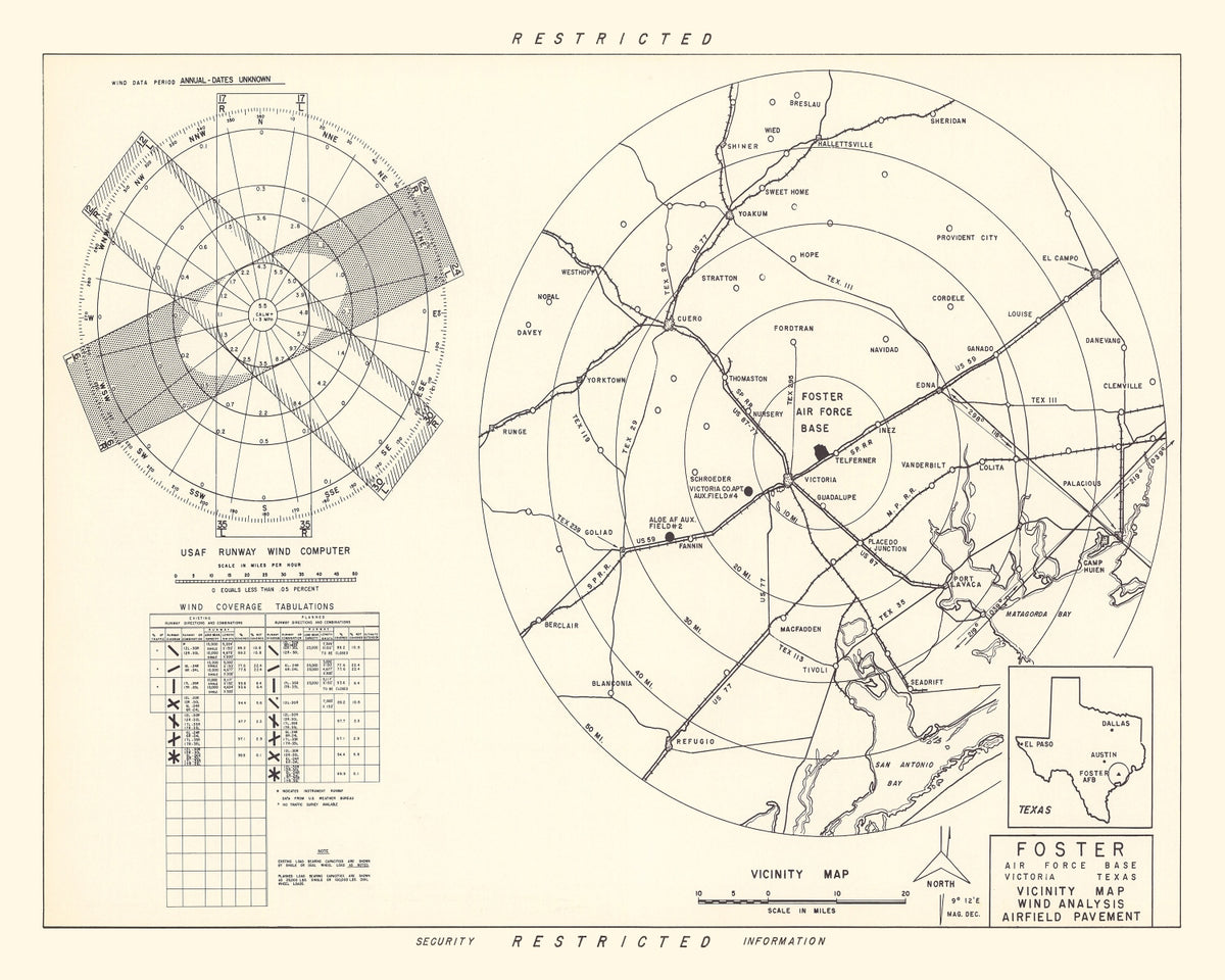 Preview of Vintage Map of the Foster Air Force Base Vicinity, 1951