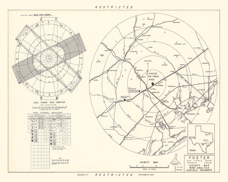 Size comparison using Vintage Map of the Foster Air Force Base Vicinity, 1951