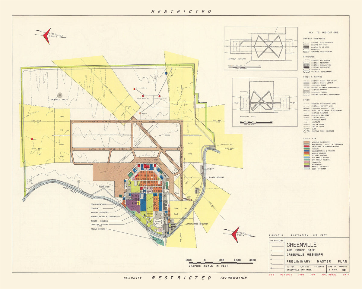 Preview of Vintage Map of Greenville Air Force Base, 1951