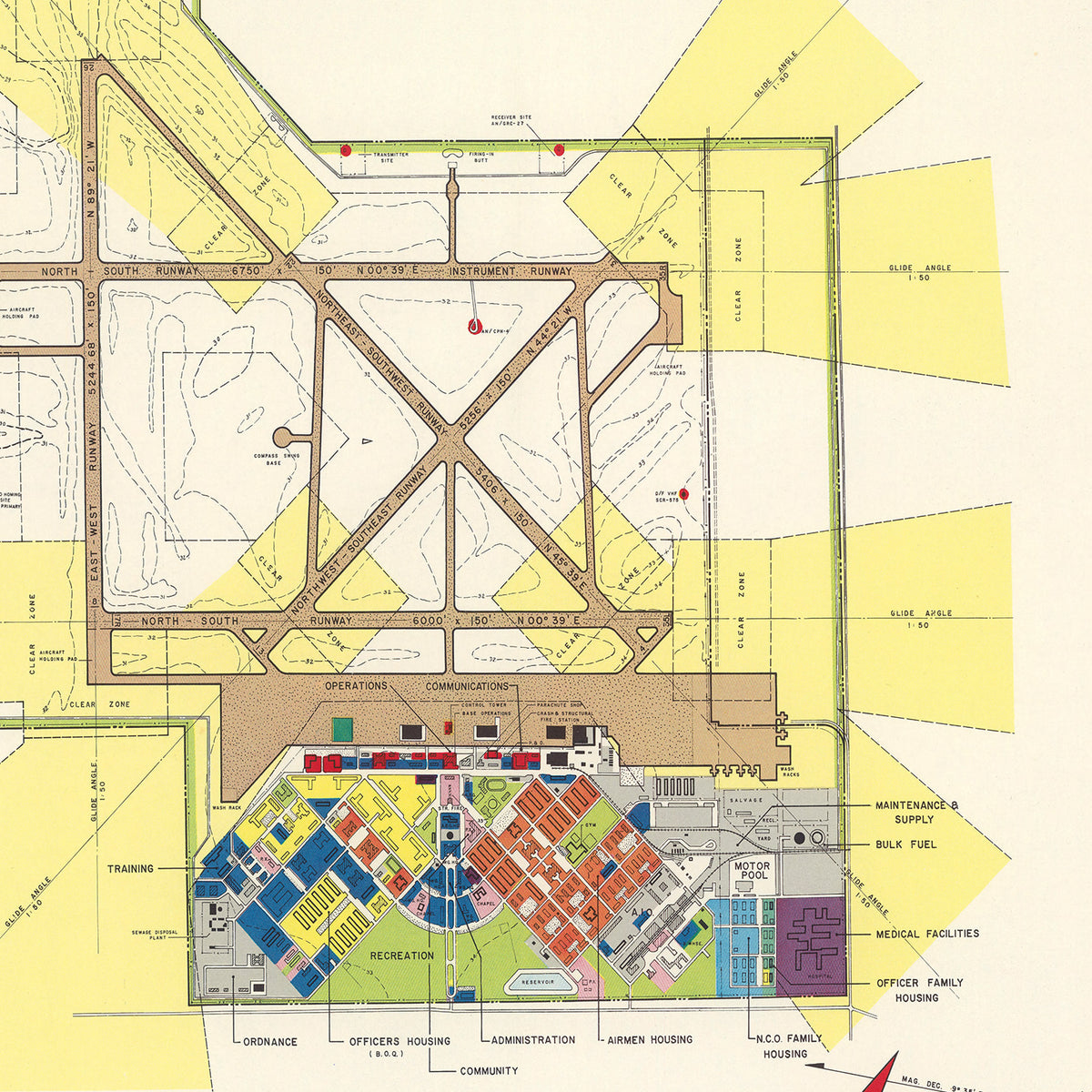 Restored historic details from the 1951 airfield map of Harlingen, Texas