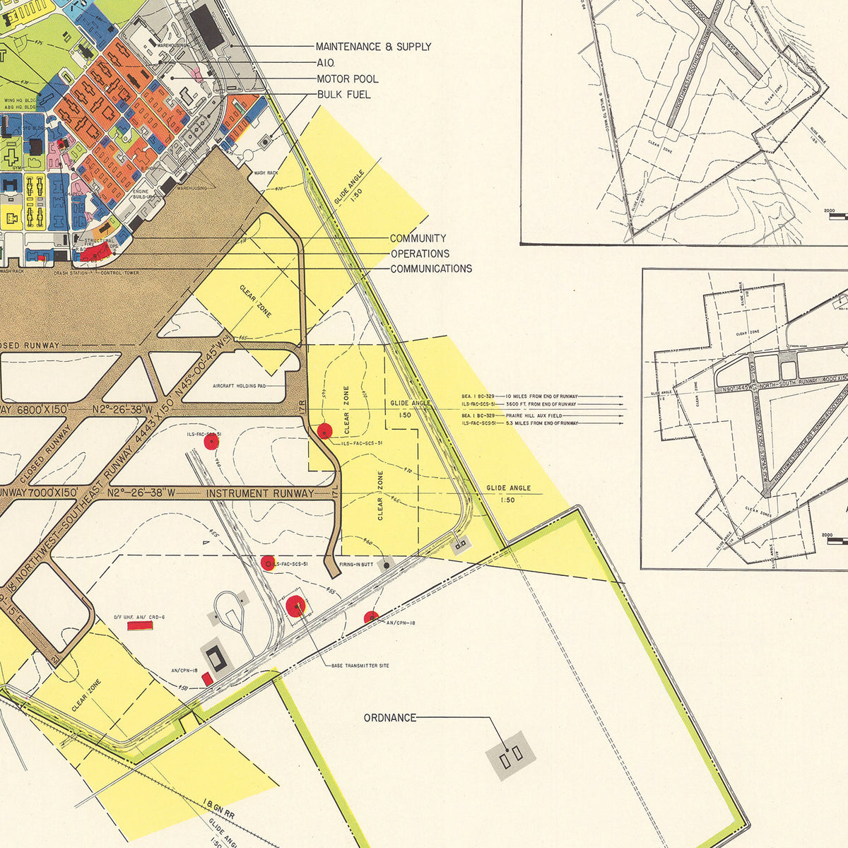 Restored historic details from the 1952 airfield map of Waco, Texas