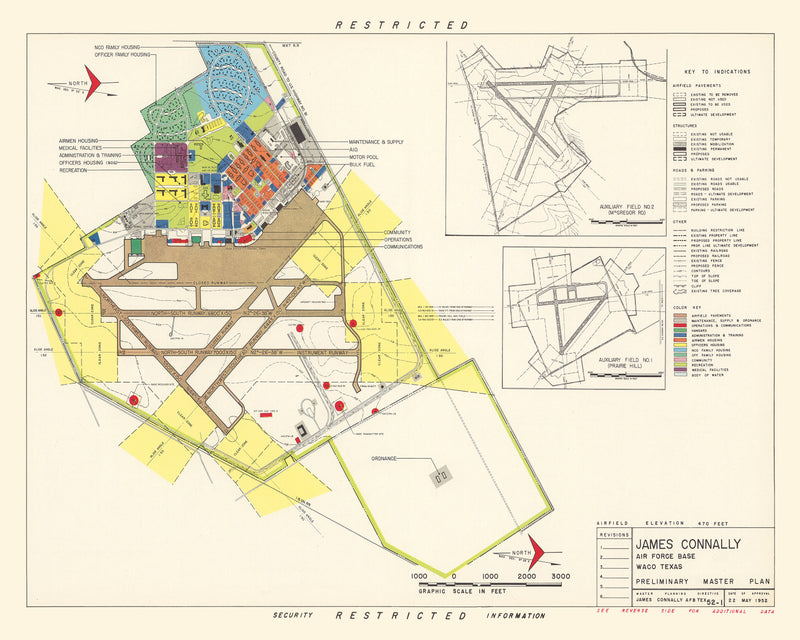 Size comparison using Vintage Map of James Connally Air Force Base, 1952