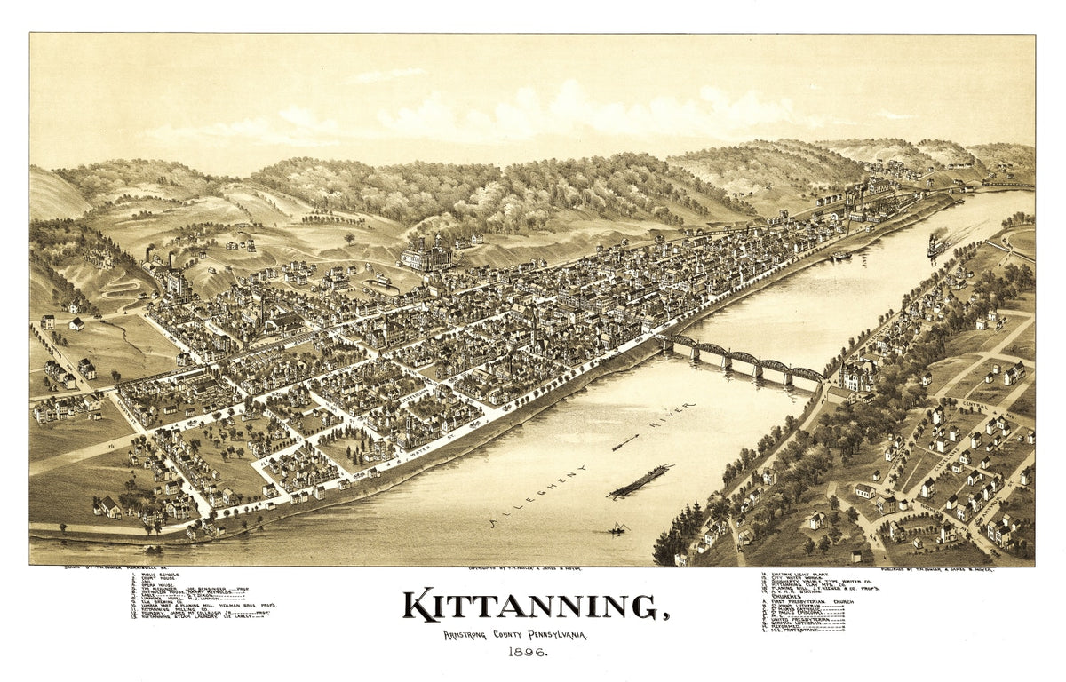 Preview of Vintage Map of Kittanning, Pennsylvania 1896