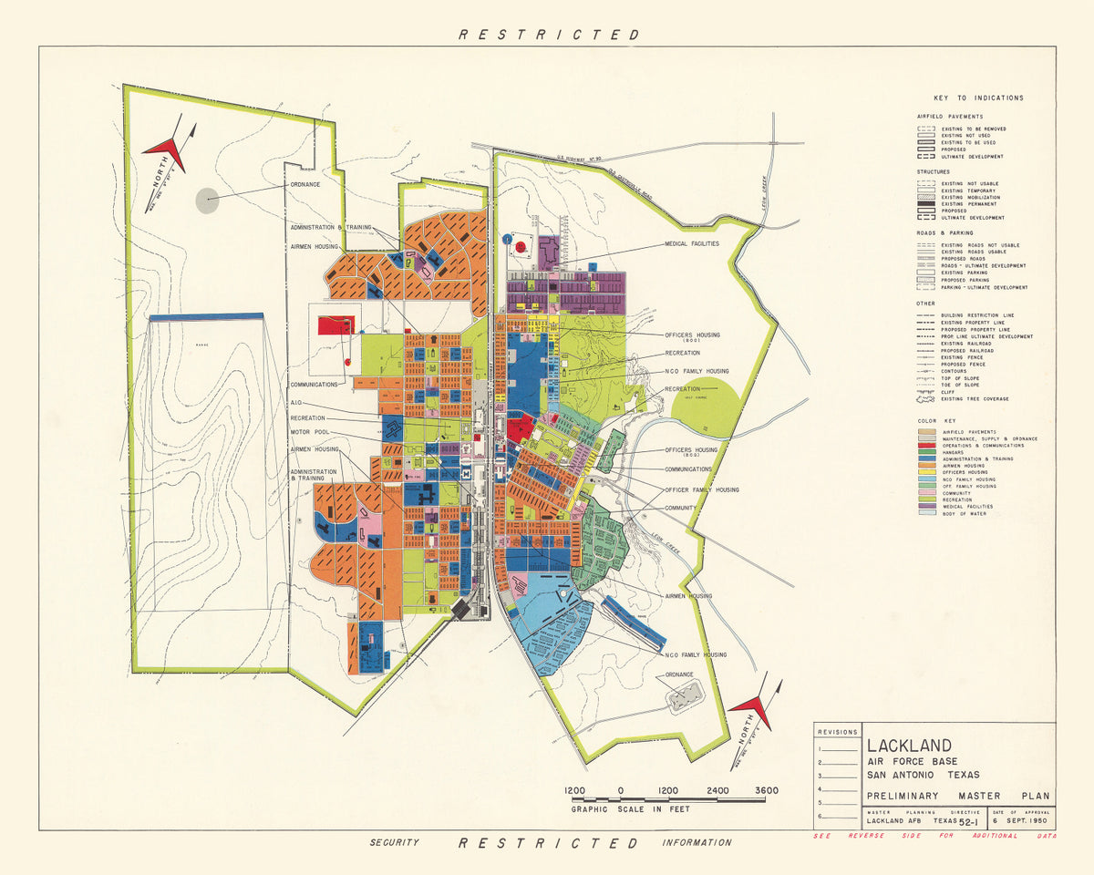 Preview of Vintage Map of Lackland Air Force Base, 1950