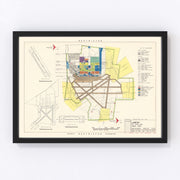 Laredo Air Force Base Vintage Map 1951