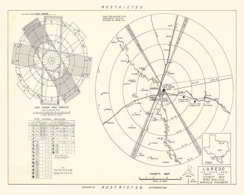 Size comparison using Vintage Map of the Laredo Air Force Base Vicinity, 1951