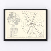 Laredo Air Force Base Vicinity Vintage Map 1951
