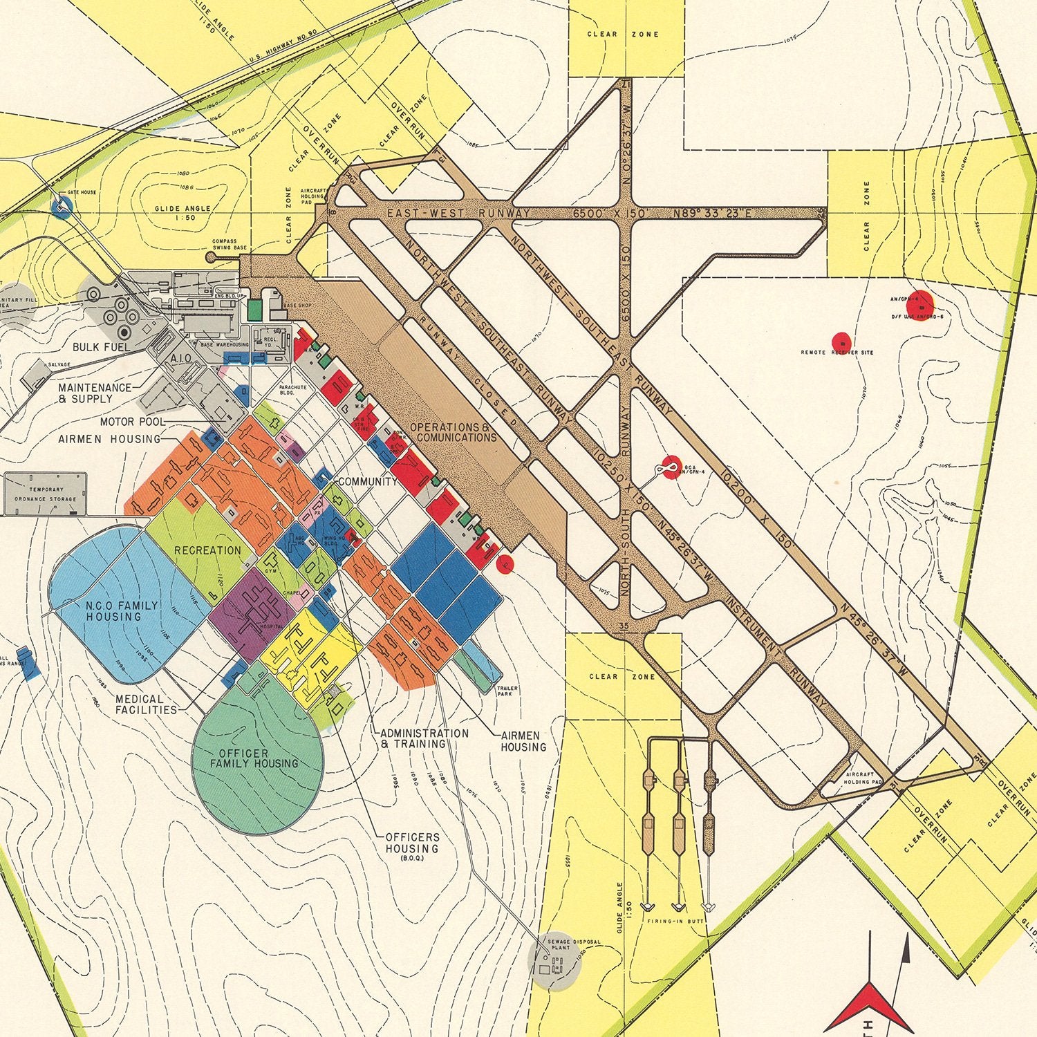 Restored historic details from the 1951 airfield map of El Rio, Texas