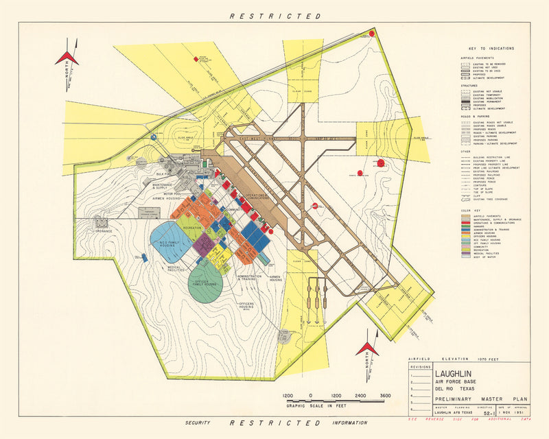 Size comparison using Vintage Map of Laughlin Air Force Base, 1951