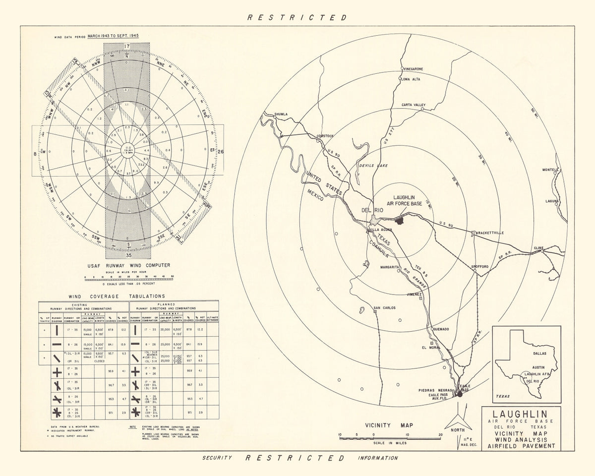 Preview of Vintage Map of the Laughlin Air Force Base Vicinity, 1951