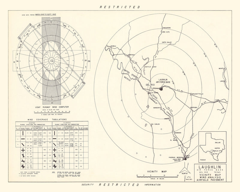 Size comparison using Vintage Map of the Laughlin Air Force Base Vicinity, 1951