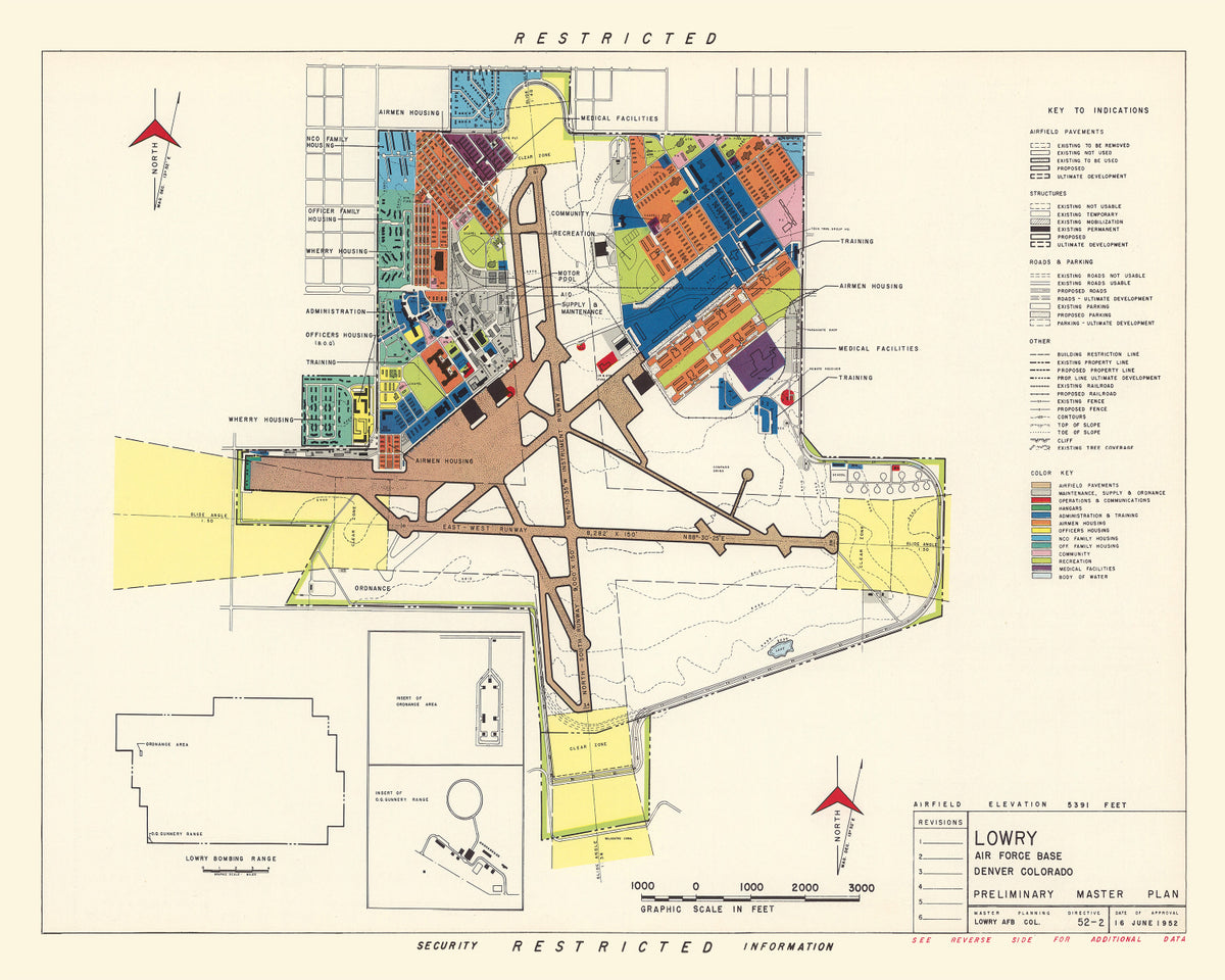 Preview of Vintage Map of Lowry Air Force Base, 1952