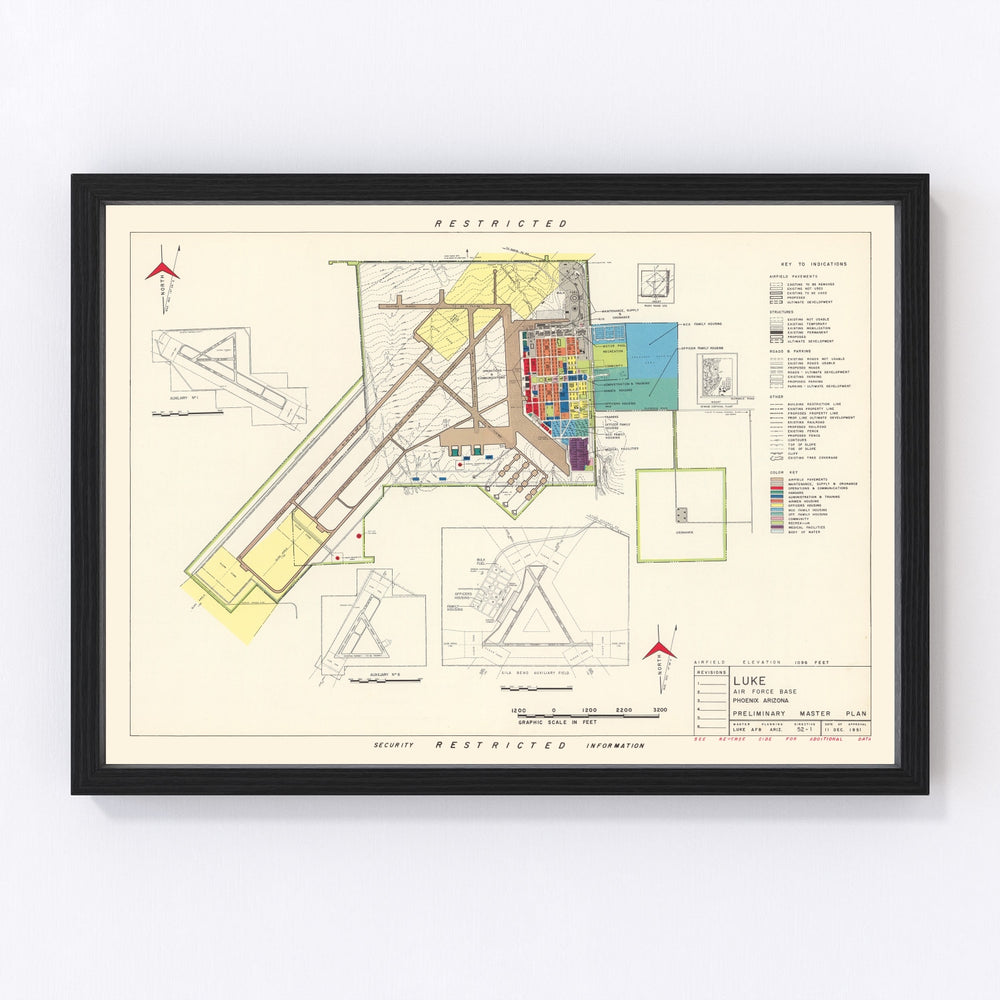Luke Air Force Base Vintage Map 1951