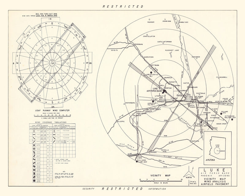 Size comparison using Vintage Map of the Luke Air Force Base Vicinity, 1951