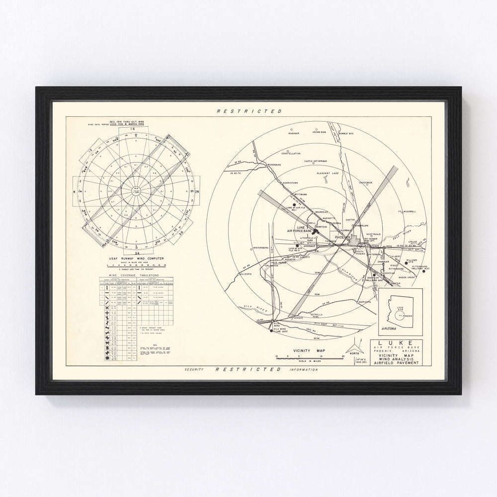 Luke Air Force Base Vicinity Vintage Map 1951