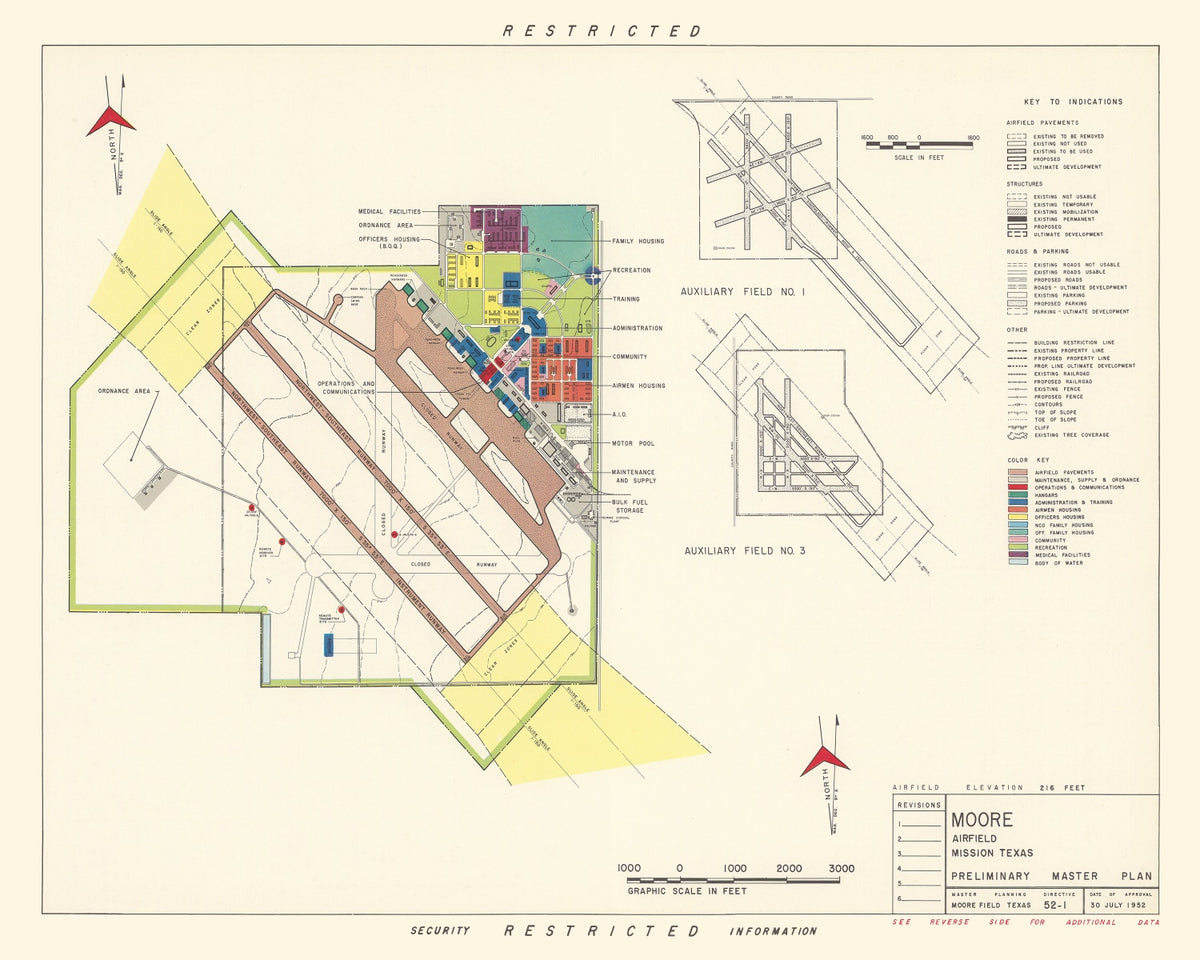 Preview of Vintage Map of Moore Air Field, 1952