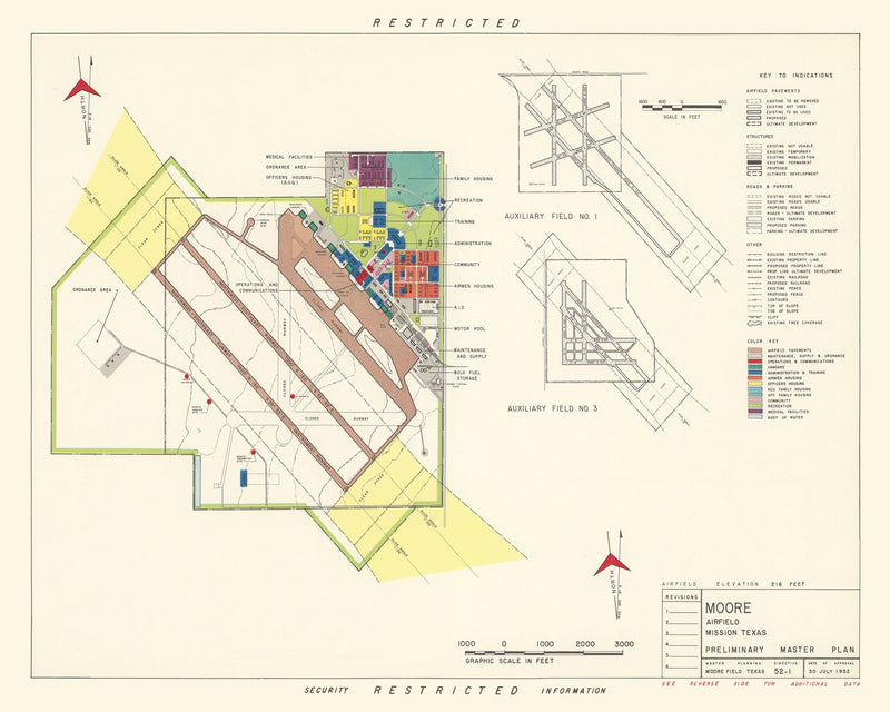 Size comparison using Vintage Map of Moore Air Field, 1952