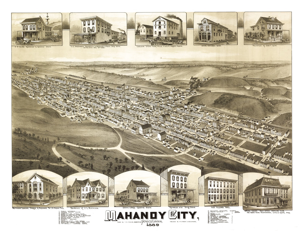 Preview of Vintage Map of Mahanoy City, Pennsylvania 1889