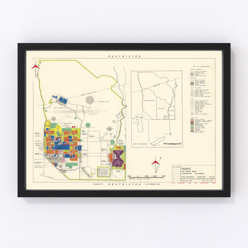 Parks Air Force Base Vintage Map 1951