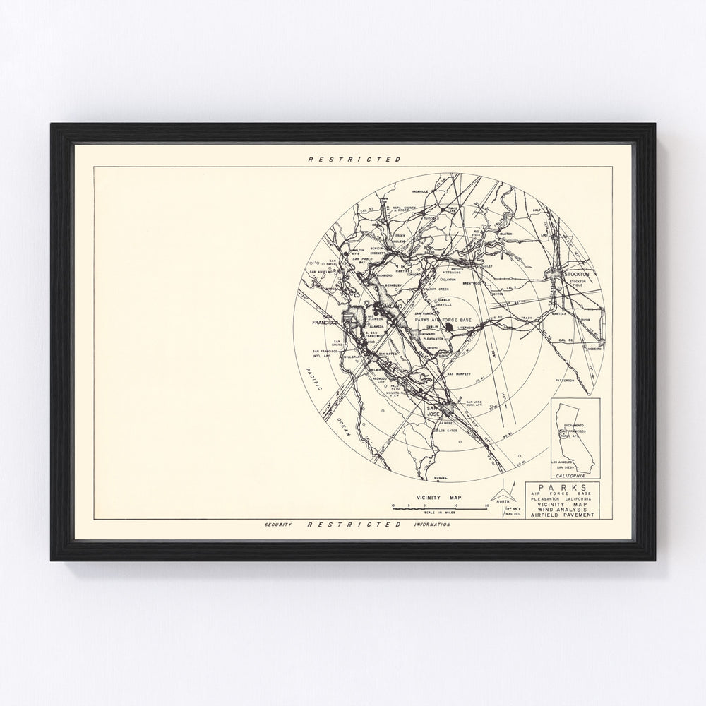Parks Air Force Base Vicinity Vintage Map 1951