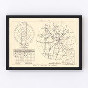 Perrin Air Force Base Vicinity Vintage Map 1952