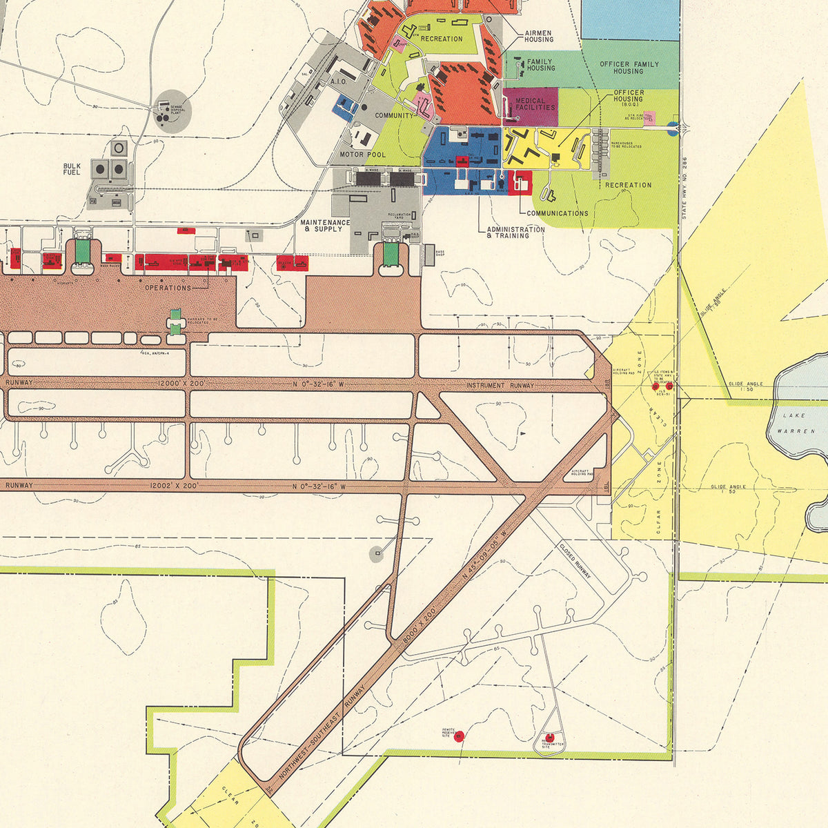 Restored historic details from the 1952 airfield map of Orlando, Florida