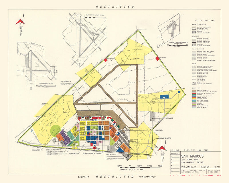 Size comparison using Vintage Map of San Marcos Air Force Base, 1951