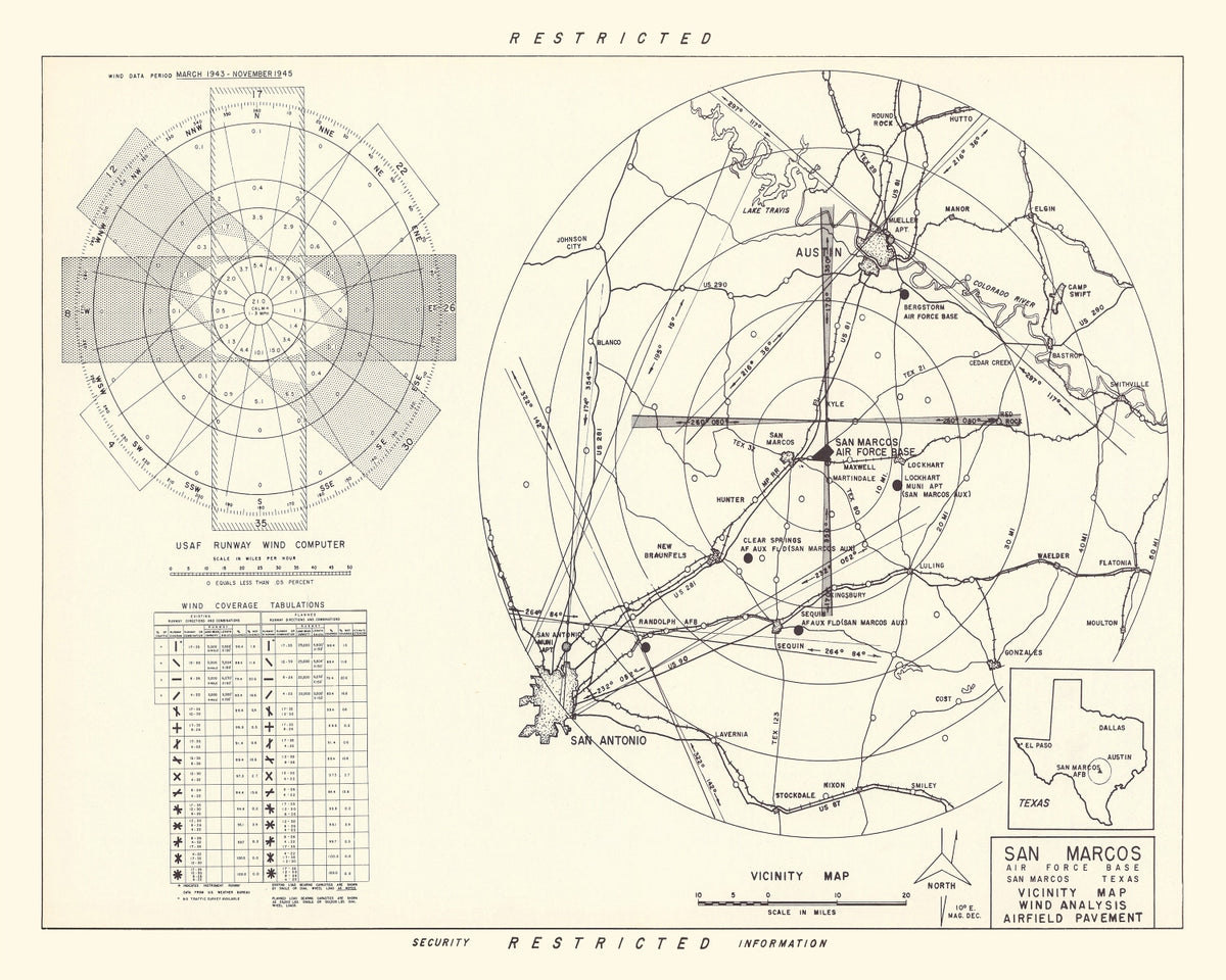 Preview of Vintage Map of the San Marcos Air Force Base Vicinity, 1951