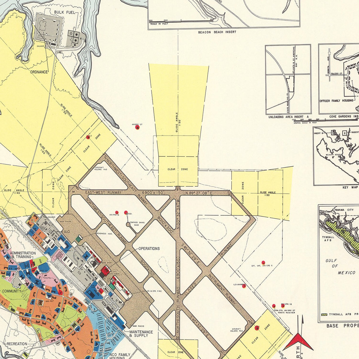 Restored historic details from the 1952 airfield map of Panama City, Florida