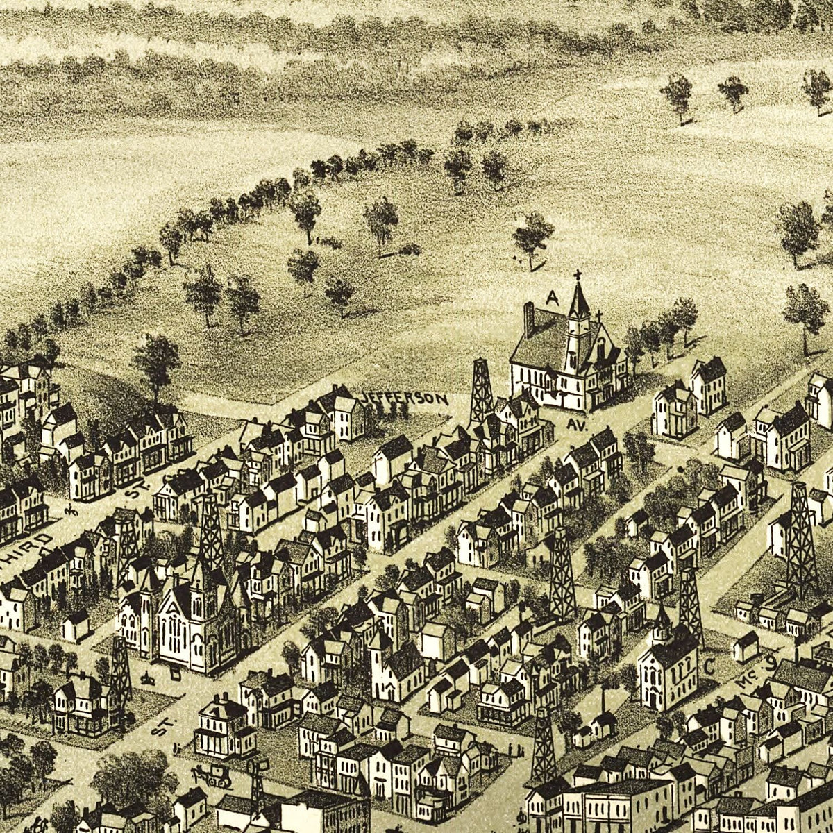 Restored historic details from the 1897 city map of McDonald, Pennsylvania