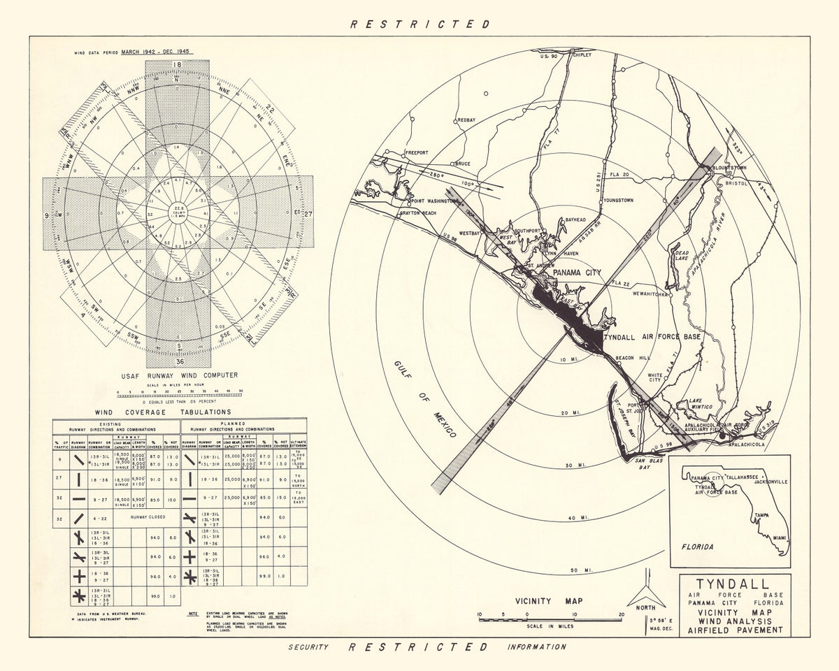 Preview of Vintage Map of the Tyndall Air Force Base Vicinity, 1952