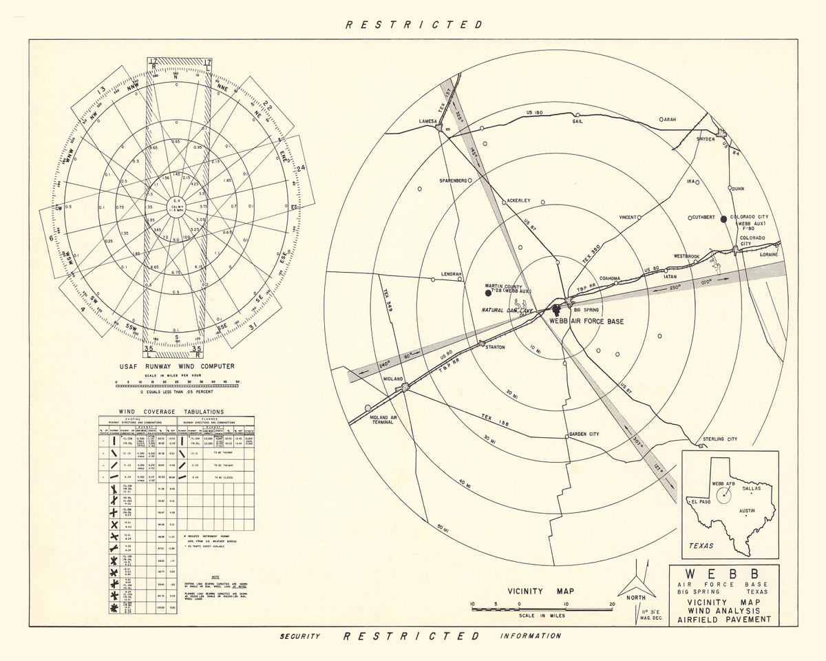 Preview of Vintage Map of Webb Air Force Base, 1951